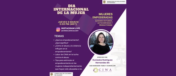 Consulado de Colombia en Calgary conmemoró el Día Internacional de la Mujer con una charla sobre empoderamiento 